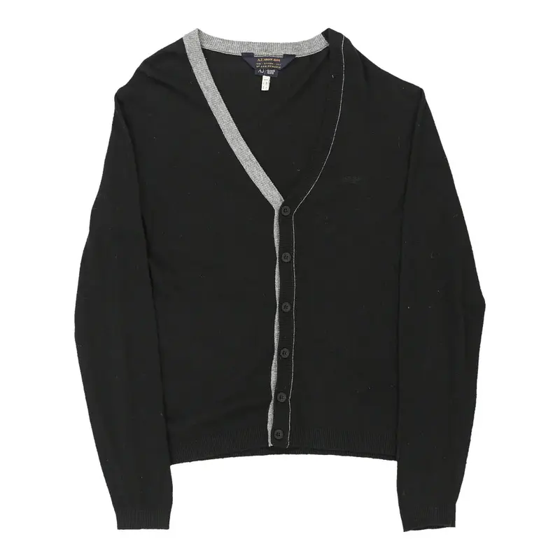 30th Anniversary Armani Jeans Cardigan - XL Black Viscose Blend