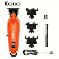 KEMEI 2293 Professional Hair/Beard Trimmer for Men Zero Gapped Hair Clippers for Barber with T Blade, Cordless Rechargeable V...