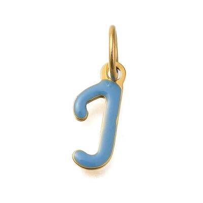 Ion Plating(IP) 304 Stainless Steel Enamel Alphabet Charms