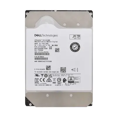 1D4CR Dell 20TB 7200RPM 12Gb/s SAS Hot Plug 3.5-inch Hard Drive