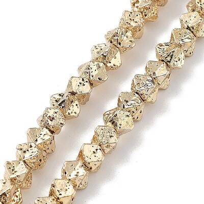 Electroplated Natural Lava Rock Beads Strands