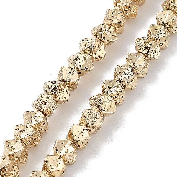 Electroplated Natural Lava Rock Beads Strands