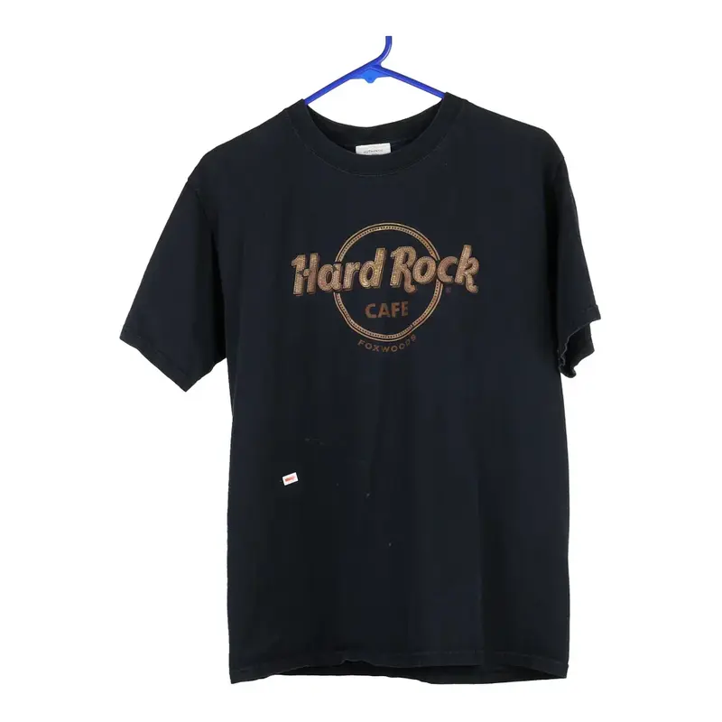 Fox Woods Hard Rock Cafe Spellout T-Shirt - Medium Black Cotton