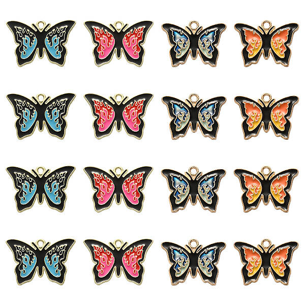 20Pcs 4 Styles Alloy Enamel Pendants