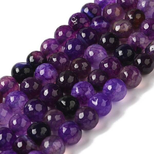 Dyed & Heated Natural Dragon Veins Agate Beads Strands