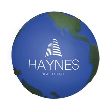 100 Custom Globe Shape Stress Reliever - Polyurethane & Squeezable