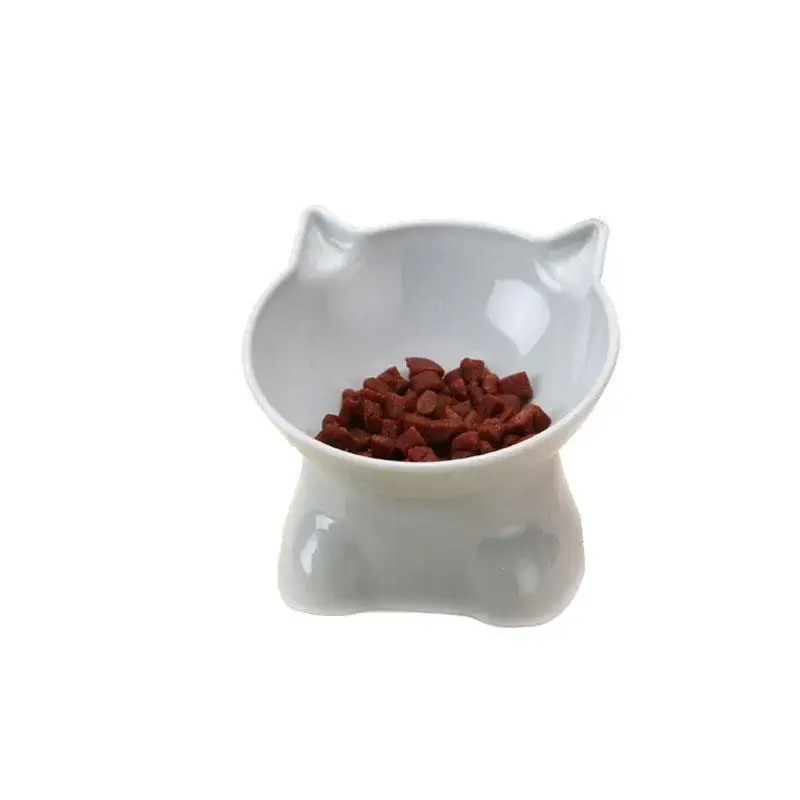 Cat Food Bowl, Cartoon Design Cat Food Bowl With Stand, Sloping Neck Guard Feeding Bowl For Cats And Dogs, Christmas, Christ...