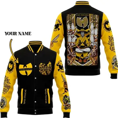 Essential Custom WuuTangggg Bomber Baseball Jacket, Hip Hop Varsity Jacket, Music Band Sport Shirt, Comfortable Unisex Bomber...