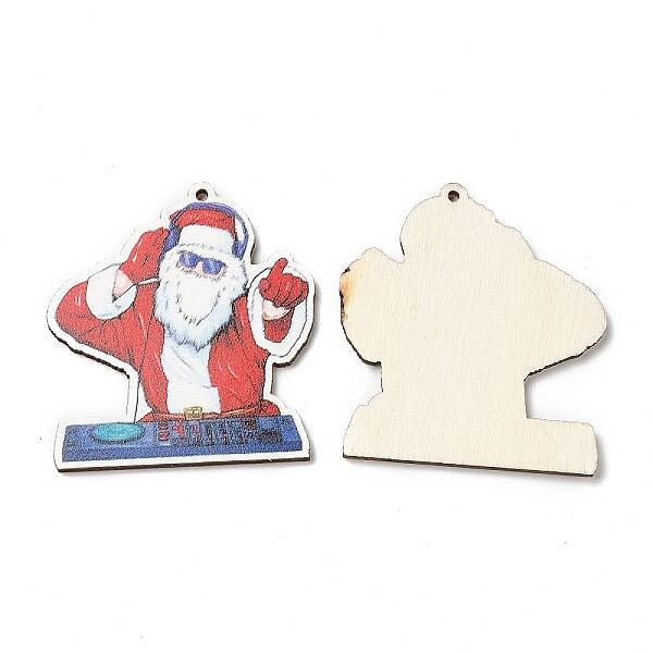 Single Face Christmas Printed Wood Big Pendants