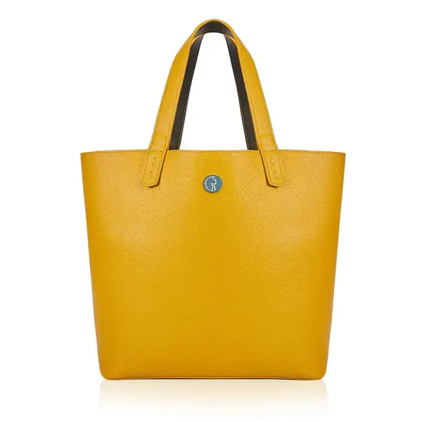 Reversible Vegan Tote In Green & Yellow