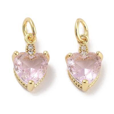 Brass Micro Pave Cubic Zirconia Charms