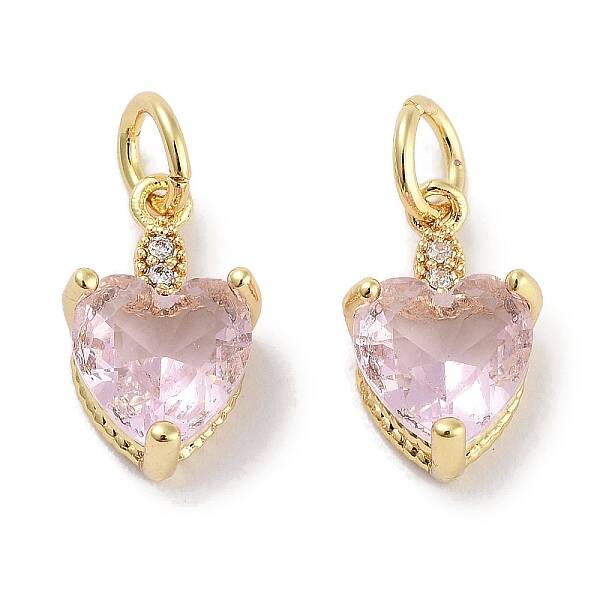 Brass Micro Pave Cubic Zirconia Charms