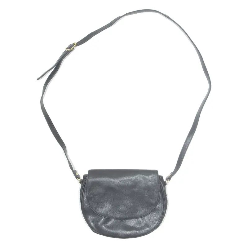 LONGCHAMP Womens Crossbody Bag Black Leather