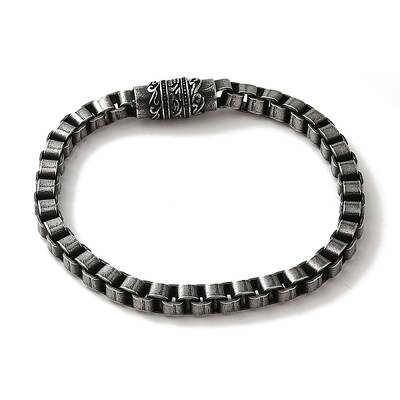 316 Surgical Stainless Steel Box Chain Bracelets with Magnetic Clasps