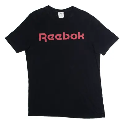 REEBOK Mens T-Shirt Black Crew Neck M