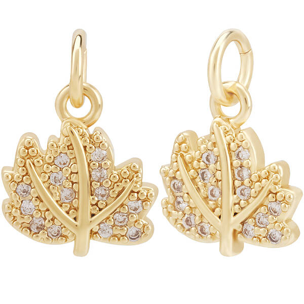 12Pcs Brass Micro Pave Cubic Zirconia Charms