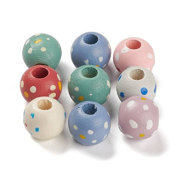 Spray Painted Natural Maple Wood European Beads