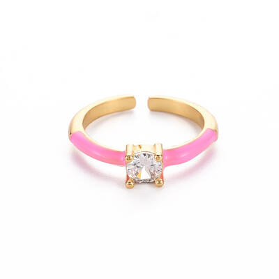 Brass Enamel Cuff Rings