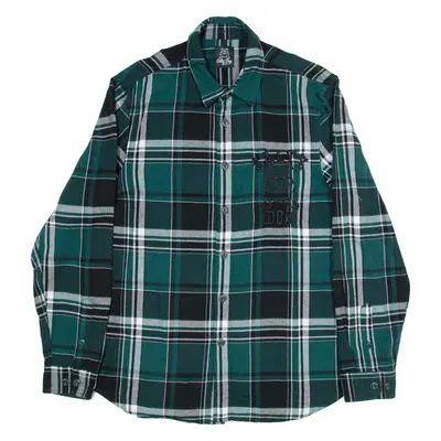 SALTY DOG Mens Shirt Green Check Long Sleeve M