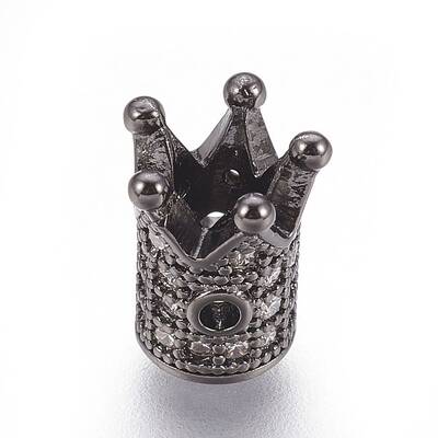 Brass Micro Pave Cubic Zirconia Beads