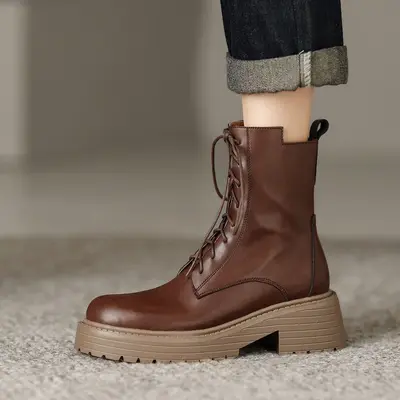 CHIKO Mariangeles Round Toe Block Heels Ankle Boots