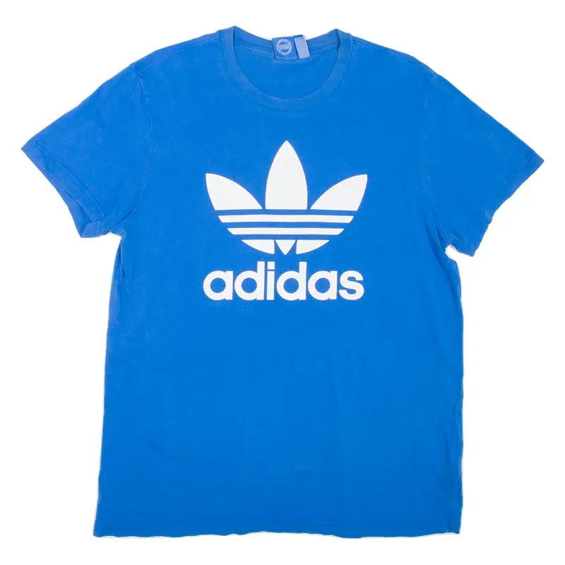 ADIDAS ORIGINALS Mens T-Shirt Blue Crew Neck L