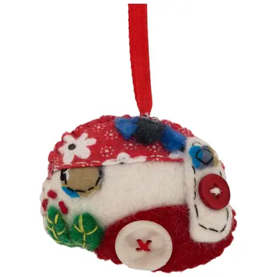 Happy Camper Ornament - Green