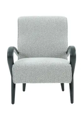 Gray Bouclé Upholstered Armchair | Andrew Martin Aries