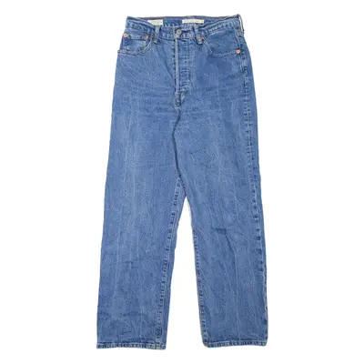 LEVI'S Ribcage BIG E Womens Jeans Blue Regular Straight W28 L27