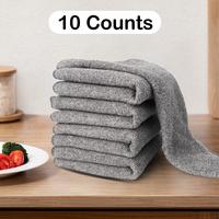 Jet-Black Bamboo Dish Cloths 10 counts Stylish & Practical Kitchen Essentials (30cm Anti-Scratch)