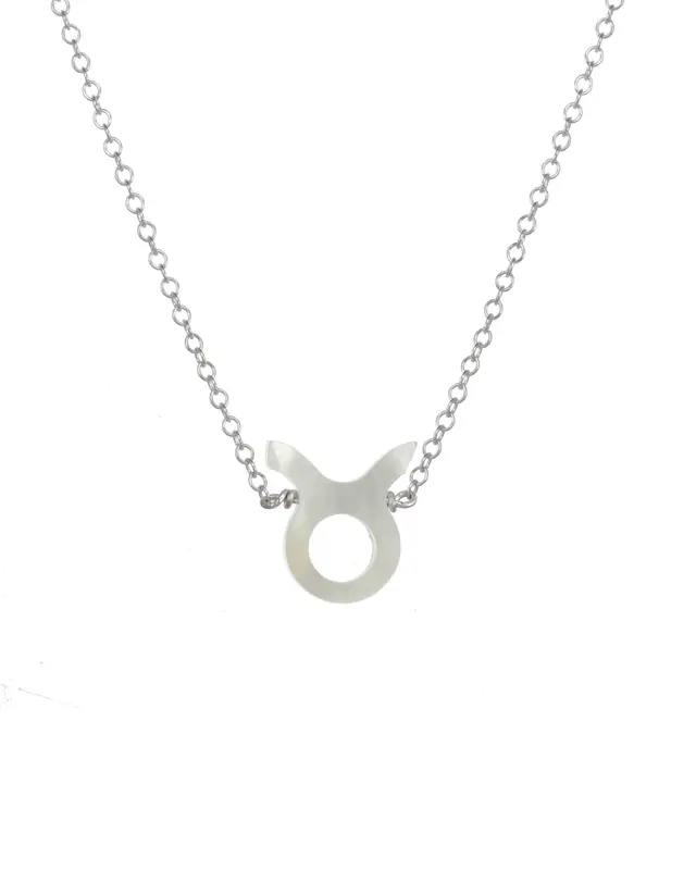Zodiac Necklace | Metal Color: Silver | Sign: Taurus