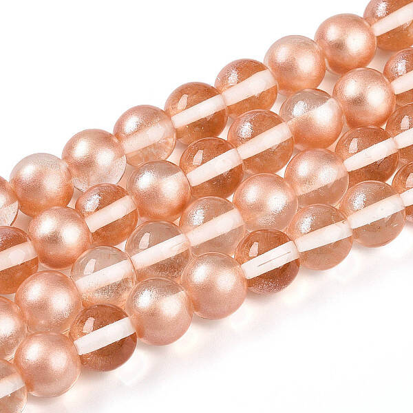 Baking Painted Transparent Glass Beads Strands