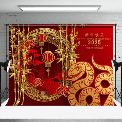 Aperturee Prosperous Snake Year 2025 Chinese New Year Holiday Backdrop - Aperturee