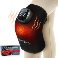 Portable Knee Massager with Heat, Cordless Rechargeable 3D Knee Massager, 9 Heat 5 Vibration 3 Intensity, Christmas Gift for ...