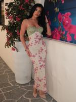 Women's Floral Print Cami Dress, Elegant Spaghetti Strap Long Dress for Beach Holiday Vacation, Ladies Summer Clothes, Women...