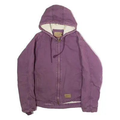 CE SCHMIDT Womens Workwear Jacket Purple Canvas Hooded L
