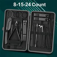 Professional Nail Clipper Set with Storage Case, 8 Counts/24pcs/15pcs Portable Manicure & Pedicure Tool Set, Nail Cutter Kit ...