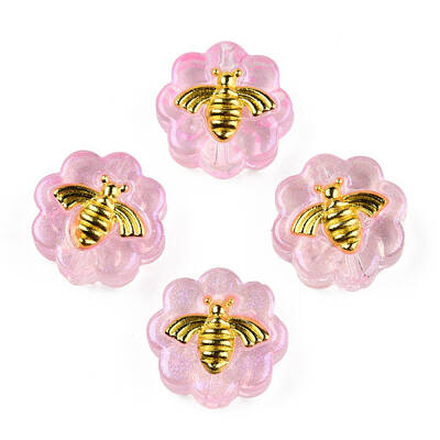 Transparent Spray Painted Glass Beads