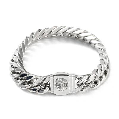 Tarnish Resistant 304 Stainless Steel Cuban Link Chains Bracelets for Men & Women
