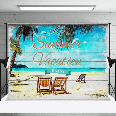 Beach Retro Wooden Summer Vacation Party Backdrop