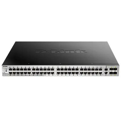 DGS-3130-54PS D-Link DGS-3130 Series 48 x 10/100/1000Base-T RJ-45 PoE and 2 x 10GBase-T RJ-45 and 4 x 10G SFP+ Ports Layer 3 ...