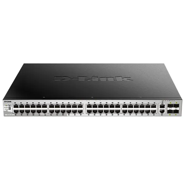 DGS-3130-54PS D-Link DGS-3130 Series 48 x 10/100/1000Base-T RJ-45 PoE and 2 x 10GBase-T RJ-45 and 4 x 10G SFP+ Ports Layer 3 ...