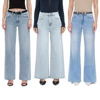 BlueMoment Wide Leg Jeans High Rise Stretchy Baggy Jeans Curvy Womenswear Bottom With Raw Hem Barrel Jeans Minimalist High Wa...