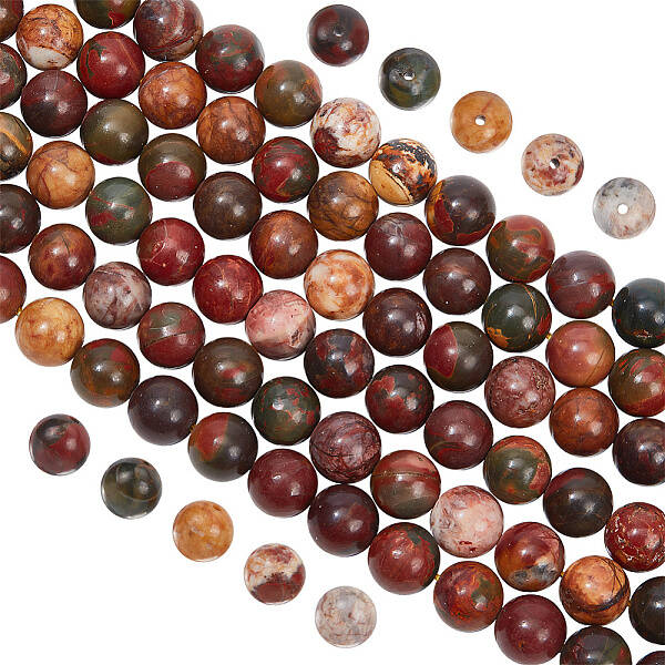 3 Strands Natural Picasso Stone/Picasso Jasper Beads Strands