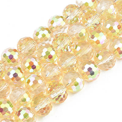 Electroplate Transparent Glass Beads Strands
