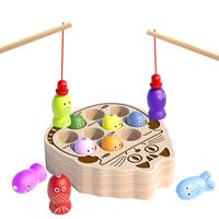 edutree Wooden Magnetic Fishing Game for Toddlers 1-3, Montessori Sensory Busy Board Fine Motor Skills Toys for 1 2 3 Years O...