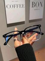Summer Street Trend Minimalist Eyeglasses, Stylish Fashion Trendy Frames Glasses, His and Hers Gifts, Casual Large Square Fra...
