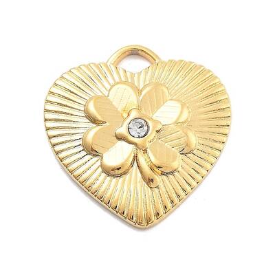304 Stainless Steel Rhinestone Pendants