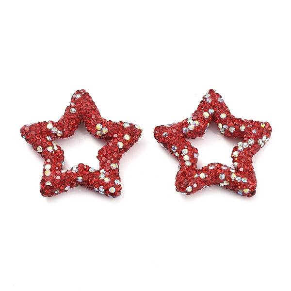 Star Shape Polymer Clay Rhinestone Beads