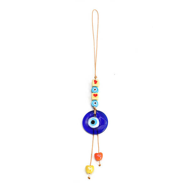 Flat Round with Evil Eye Glass Pendant Decorations